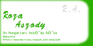 roza aszody business card
